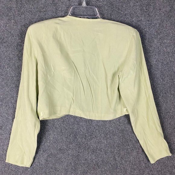Lori Weidner Evenings Jacket Size 8 Women's Green Rayon Blend Made In Canada - Picture 7 of 8